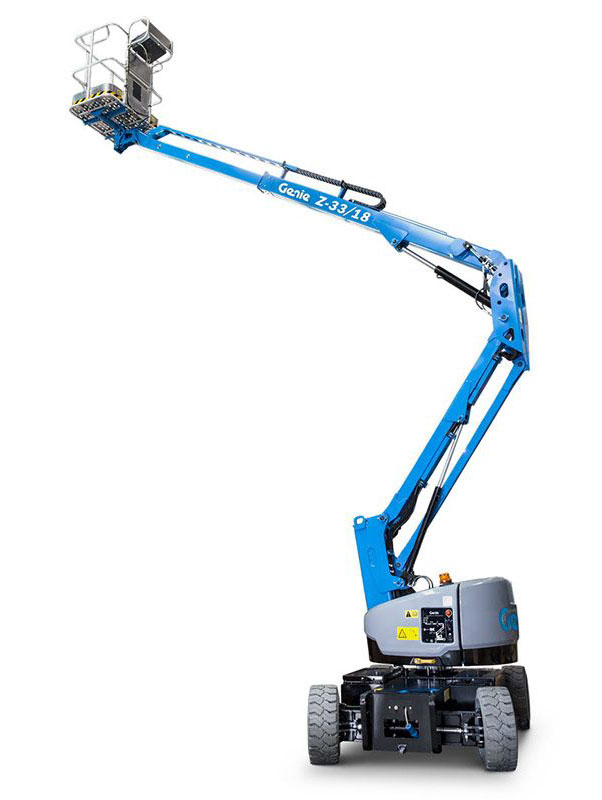 Straight or telescopic boom lift vector. Separate layer of angle